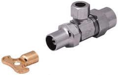 Legend Valve - NPT 1/2 Inlet, 110 Max psi, Chrome Finish, Rubber Water Supply Stop Valve - 3/8 Compression Outlet, Angle, Silver Handle, For Use with Potable Water Applications - Benchmark Tooling