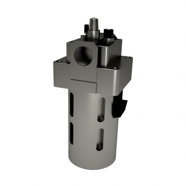 PRO-SOURCE - 1/2" NPT, 145 Max psi Standard Modular Lubricator - Polycarbonate Bowl with Metal Guard, with Sight Glass, Cast Aluminum Body, 200 CFM, 140°F Max Temp, 2-3/4" Wide x 7.48" High - Benchmark Tooling
