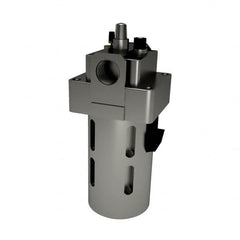 PRO-SOURCE - 1/2" NPT, 145 Max psi Standard Modular Lubricator - Polycarbonate Bowl with Metal Guard, with Sight Glass, Cast Aluminum Body, 200 CFM, 140°F Max Temp, 2-3/4" Wide x 7.48" High - Benchmark Tooling