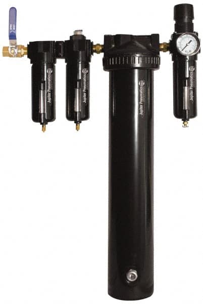 PRO-SOURCE - 30 CFM at 100 psi Inlet, 5 Stage Heavy-Duty Desiccant Dryer - 1/2" NPT Inlet/Outlet x 15" Long x 5-1/2" Wide x 26-1/2" High - Benchmark Tooling