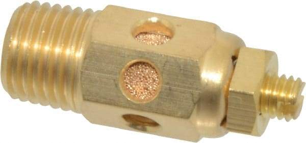 PRO-SOURCE - 1/4 Male NPT, 9/16" Hex, 1-9/16" OAL, Speed Control Muffler - 300 Max psi, 30 CFM, Brass - Benchmark Tooling