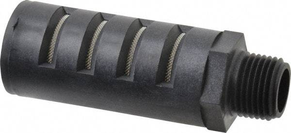 PRO-SOURCE - 1/2 Male NPT, 1" Hex, 3-35/64" OAL, Muffler - 150 Max psi, Glass Filled Nylon - Benchmark Tooling