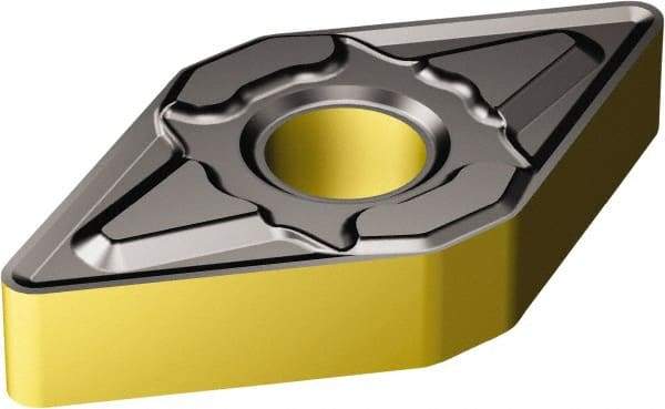 Sandvik Coromant - DNMG443 KM Grade 3210 Carbide Turning Insert - TiCN/Al2O3/TiN Finish, 55° Diamond, 1/2" Inscr Circle, 1/4" Thick, 3/64" Corner Radius - Benchmark Tooling