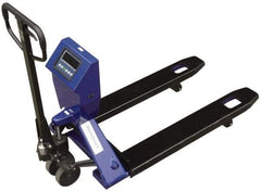 Value Collection - 4,400 Lb Capacity, 7" Lift Scale Pallet Truck - 3" Min Lift Height, 45-1/4" Fork Length x 27" Fork Width, 27-3/4" Overall Width - Benchmark Tooling
