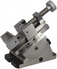 Gibraltar - 2-3/4" Jaw Width, 3" Jaw Opening Capacity, Horizontal Swivel Machine Vise - Manual Operation, 1 Station, 6.28" Long x 5.38" High x 1-3/16" Deep, Steel - Benchmark Tooling