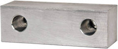 Gibraltar - 6" Wide x 2" High x 2" Thick, Flat/No Step Vise Jaw - Soft, Aluminum, Fixed Jaw, Compatible with 6" Vises - Benchmark Tooling