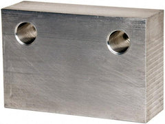 Gibraltar - 6" Wide x 4" High x 2" Thick, Flat/No Step Vise Jaw - Soft, Aluminum, Fixed Jaw, Compatible with 6" Vises - Benchmark Tooling