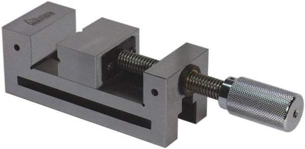 Gibraltar - 2-7/8" Jaw Width, 3-3/4" Jaw Opening Capacity, 1.35" Jaw Height, Toolmaker's Vise - Flat Jaw, 0.00012" Parallelism, 0.0002" Squareness, 7" OAL x 2.8" OAH - Benchmark Tooling