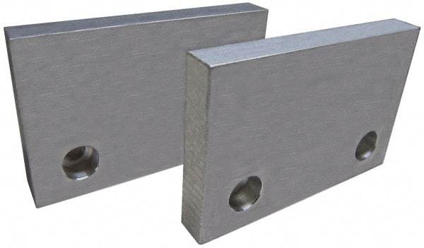 Gibraltar - 6" Wide x 3" High x 3/4" Thick, Flat/No Step Vise Jaw - Soft, Aluminum, Fixed Jaw, Compatible with 6" Vises - Benchmark Tooling