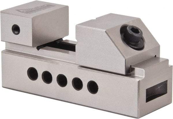 Gibraltar - 1-27/64" Jaw Width, 1-1/2" Jaw Opening Capacity, 0.91" Jaw Height, Toolmaker's Vise - Flat Jaw, 0.003" Parallelism, 0.005" Squareness, 100mm OAL x 1.89" OAH - Benchmark Tooling