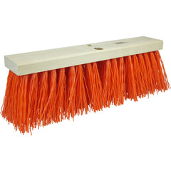 18″ Street Broom, 5-1/4″ Trim Length, Orange Polypropylene Fill - Benchmark Tooling