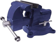 Gibraltar - 6" Jaw Width x 6" Jaw Opening Capacity, 4-3/16" Throat Depth, Bench & Pipe Combination Vise - 1/8 to 3" Pipe Capacity, Swivel Base, Bolt Down Attachment, Ductile Iron - Benchmark Tooling