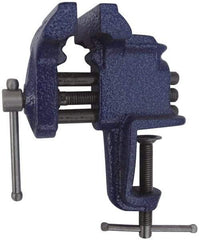 Gibraltar - 3" Jaw Width, 2-1/2" Opening Capacity, 2-5/8" Throat Depth, Cast Iron Stationary Bench Vise - Clamp-On Base Attachment - Benchmark Tooling