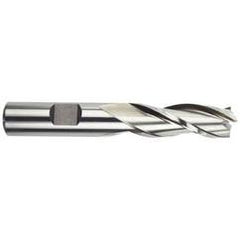 2 Dia. x 6-3/4 Overall Length 3-Flute Square End High Speed Steel SE End Mill-Round Shank-Center Cutting -Uncoated - Benchmark Tooling