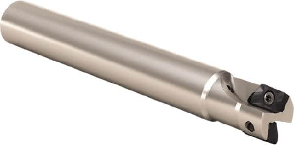 Seco - 25mm Cut Diam, 8mm Max Depth of Cut, 25mm Shank Diam, 170mm OAL, Indexable Square Shoulder End Mill - XO.. 0903.. Inserts, Cylindrical Shank, 90° Lead Angle, Through Coolant, Series Micro Turbo - Benchmark Tooling