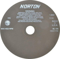 Norton - 9" Aluminum Oxide Cutoff Wheel - 0.063" Thick, 1-1/4" Arbor, 4,025 Max RPM, Use with Stationary Tools - Benchmark Tooling