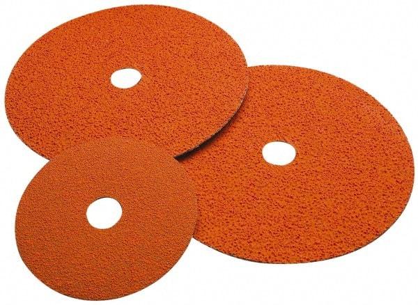 Norton - 9-1/8" Diam 7/8" Hole 36 Grit Fiber Disc - Medium Grade, Ceramic, Series R980P - Benchmark Tooling