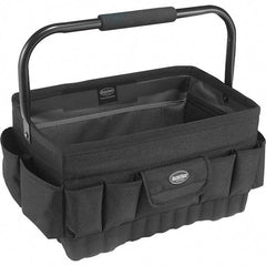 Bucket Boss - 20 Pocket Black Ballistic Polyester Tool Bag - 18" Wide x 12" Deep x 10" High - Benchmark Tooling