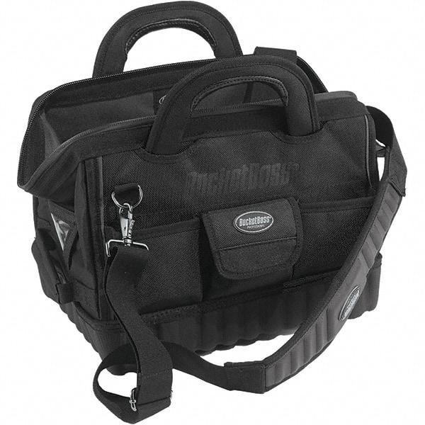 Bucket Boss - 17 Pocket Black Ballistic Polyester Tool Bag - 14" Wide x 10" Deep x 11" High - Benchmark Tooling