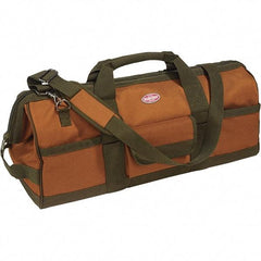 Bucket Boss - 16 Pocket Brown & Green Polyester Tool Bag - 24" Wide x 10" Deep x 10" High - Benchmark Tooling