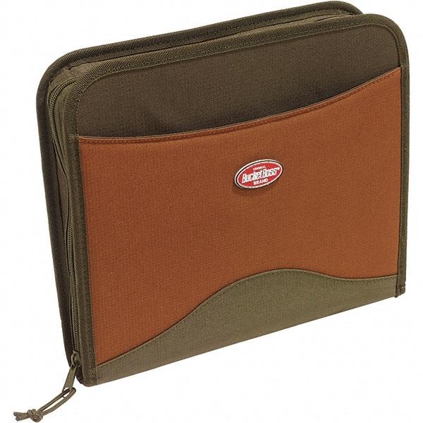 Bucket Boss - 11 Pocket Brown & Green Polyester Contractor's Portfolio - 15" Wide x 4" Deep x 12" High - Benchmark Tooling