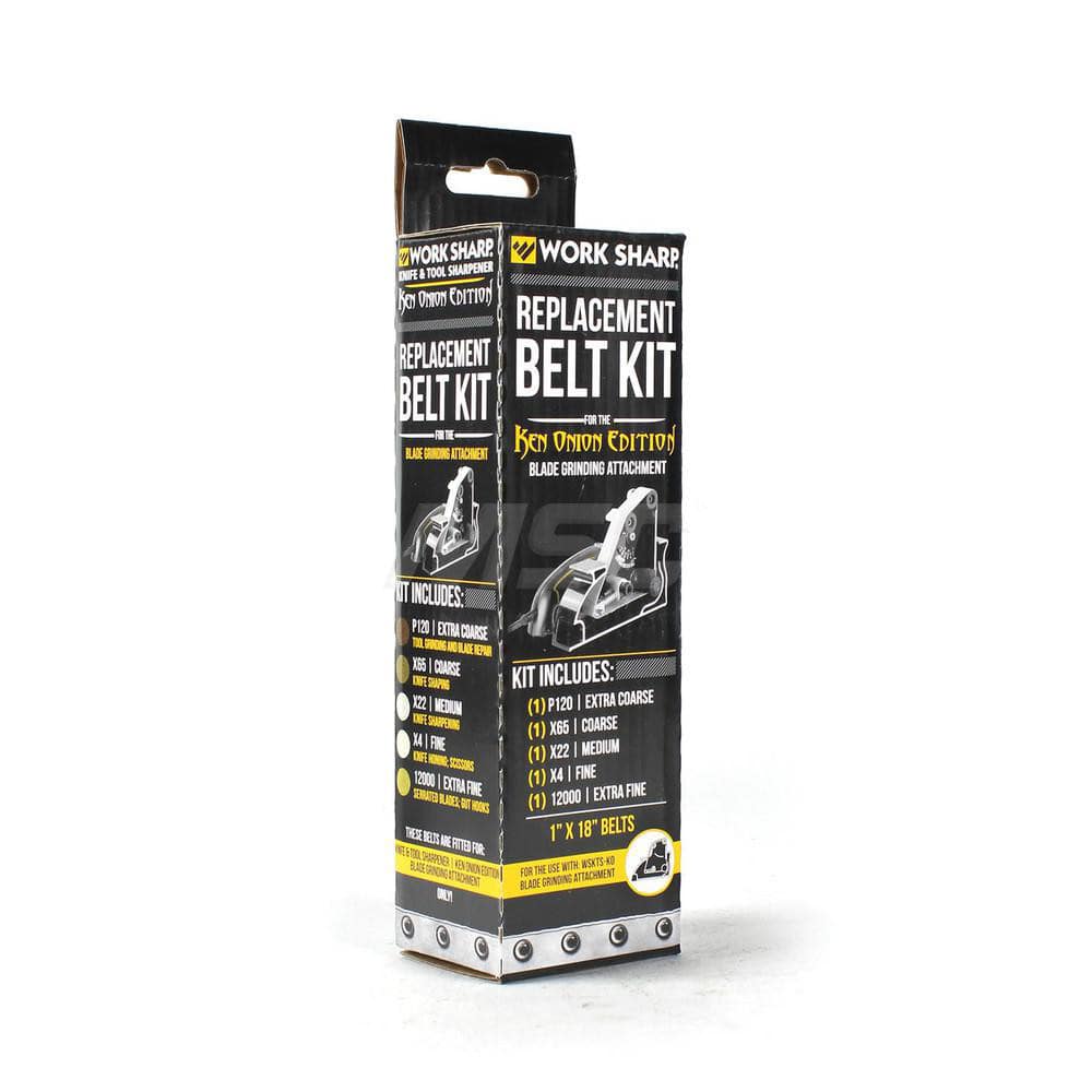 Knife Accessories; Type: Replacement Belt Kit; For Use With: WSKTS-KO Blade Grinder; Additional Information: Includes (1) Belt Of Each Grit: 120, X65, X22, X4, 12000; This Is An Exact Replacement For The Complete Set Of Belts Included With The Blade Grind