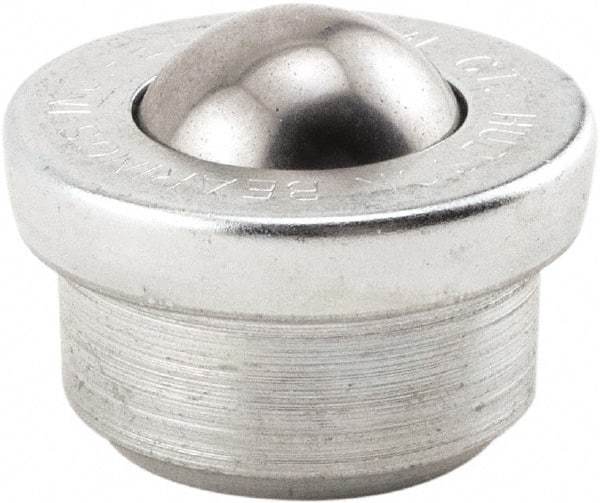 Hudson Bearing - 1 Inch Diameter, Round, Nylon Ball Transfer - 1.6719 Inch Overall Diameter, 5/8 Inch Mount Height, 200 Lb. Capacity - Benchmark Tooling