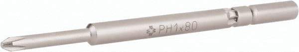 Wera - 5mm Drive, #1 Phillips Screwdriver Bit - 3-1/8" OAL - Benchmark Tooling