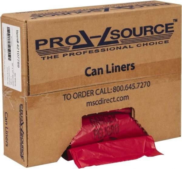 PRO-SOURCE - 30 Gal Capacity, Red, Hazardous Waste Bag - 1.3 mil Thick x 30" Wide x 37" High, Roll - Benchmark Tooling