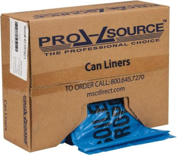 PRO-SOURCE - 45 Gal Capacity, Blue, Hazardous Waste Bag - 1.3 mil Thick x 37" Wide x 50" High, Roll - Benchmark Tooling