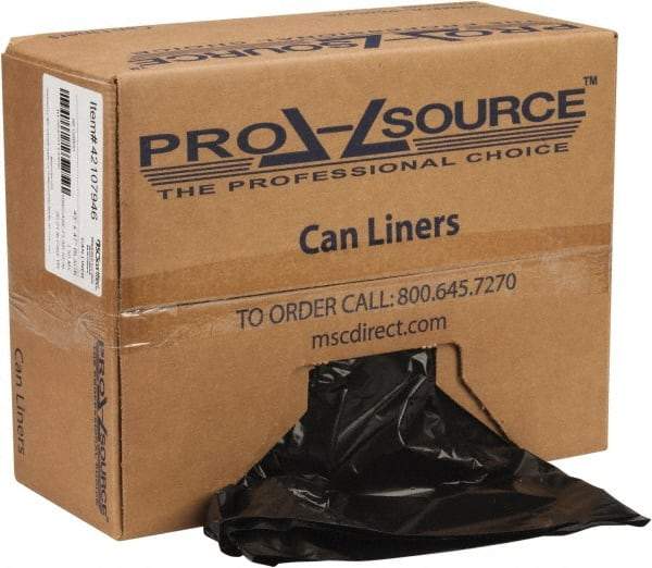 PRO-SOURCE - 1.5 mil Thick, Heavy-Duty Trash Bags - Linear Low-Density Polyethylene (LLDPE), Flat Pack Dispenser, 43" Wide x 47" High, Black - Benchmark Tooling