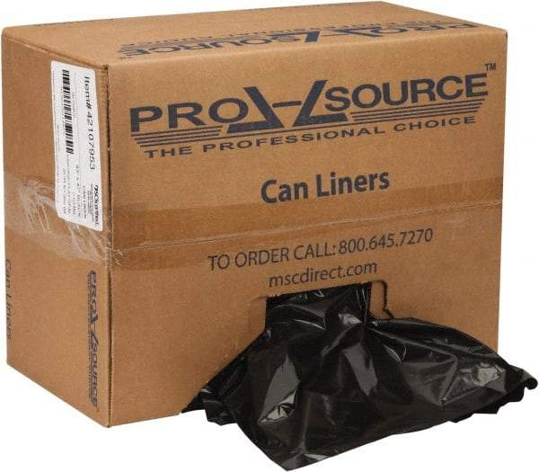 PRO-SOURCE - 2 mil Thick, Heavy-Duty Trash Bags - Linear Low-Density Polyethylene (LLDPE), Flat Pack Dispenser, 43" Wide x 47" High, Black - Benchmark Tooling