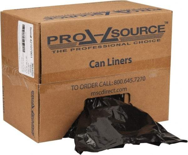 PRO-SOURCE - 1.65 mil Thick, Heavy-Duty Trash Bags - Linear Low-Density Polyethylene (LLDPE), Flat Pack Dispenser, 38" Wide x 58" High, Black - Benchmark Tooling