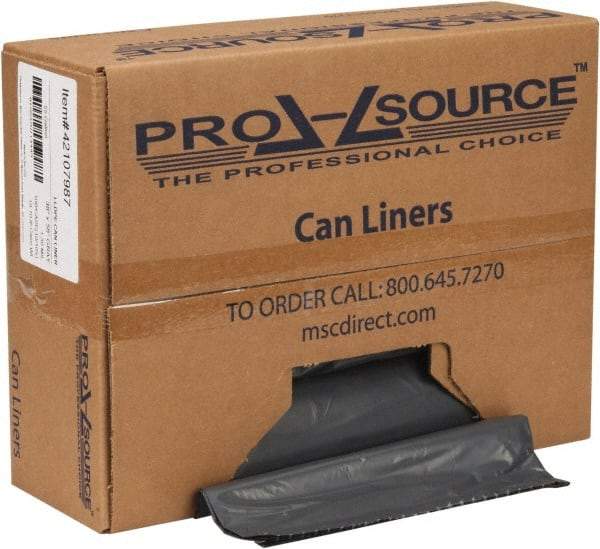 PRO-SOURCE - 1.3 mil Thick, Heavy-Duty Trash Bags - Hexene Resins, Roll Dispenser, 38" Wide x 58" High, Gray - Benchmark Tooling