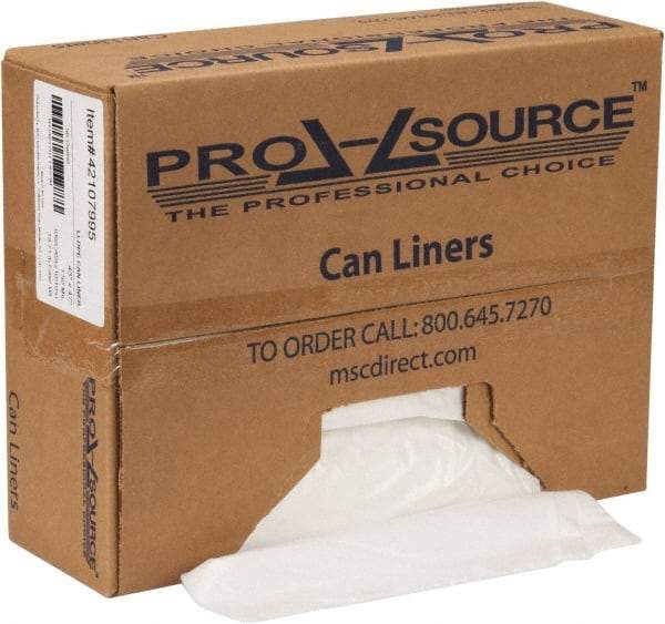 PRO-SOURCE - 1.5 mil Thick, Heavy-Duty Trash Bags - Hexene Resins, Roll Dispenser, 43" Wide x 47" High, Clear - Benchmark Tooling