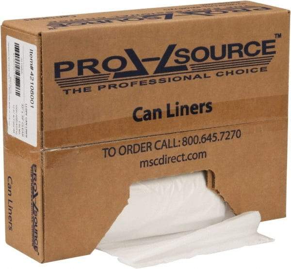 PRO-SOURCE - 1.5 mil Thick, Heavy-Duty Trash Bags - Hexene Resins, Roll Dispenser, 33" Wide x 39" High, Clear - Benchmark Tooling