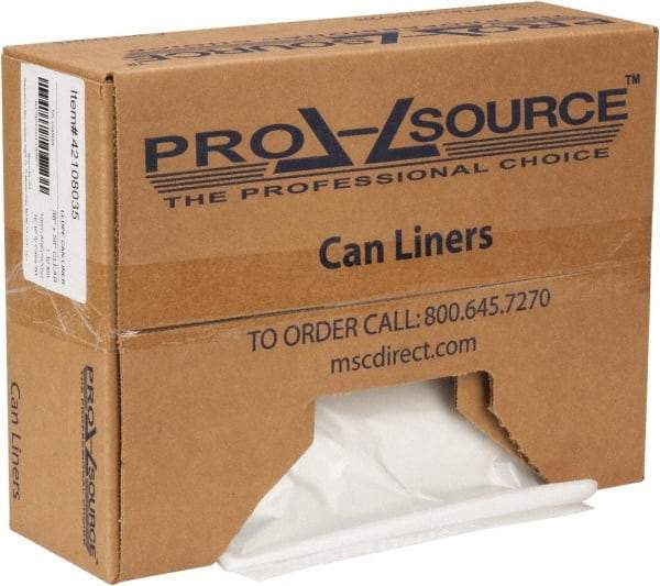 PRO-SOURCE - 1.1 mil Thick, Heavy-Duty Trash Bags - Hexene Resins, Roll Dispenser, 38" Wide x 58" High, Clear - Benchmark Tooling