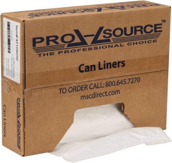 PRO-SOURCE - 1.1 mil Thick, Heavy-Duty Trash Bags - Hexene Resins, Roll Dispenser, 43" Wide x 47" High, Clear - Benchmark Tooling