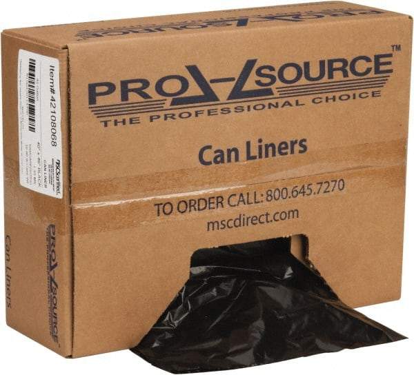 PRO-SOURCE - 1.1 mil Thick, Heavy-Duty Trash Bags - Hexene Resins, Roll Dispenser, 40" Wide x 46" High, Black - Benchmark Tooling