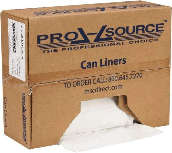 PRO-SOURCE - 1.1 mil Thick, Heavy-Duty Trash Bags - Hexene Resins, Roll Dispenser, 40" Wide x 46" High, White - Benchmark Tooling