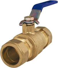 Legend Valve - 1/2" Pipe, Full Port, Lead Free Brass Full Port Ball Valve - 2 Piece, Comp x Comp Ends, Lever Handle, 600 WOG - Benchmark Tooling