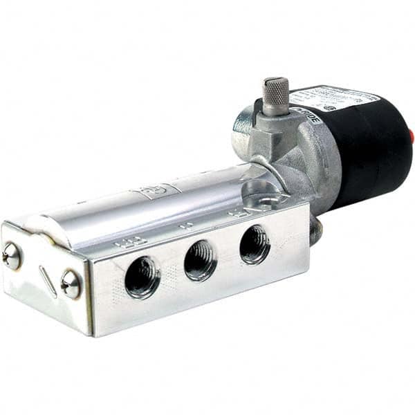 Parker - 120/60 - 110/50 VAC 1/4" NPT Port Aluminum 5-Way, 2 Position Solenoid Valve - Benchmark Tooling