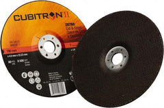 3M - 36 Grit, 7" Wheel Diam, 1/8" Wheel Thickness, 7/8" Arbor Hole, Type 27 Depressed Center Wheel - Ceramic, 8,500 Max RPM - Benchmark Tooling