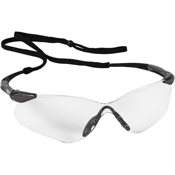 KleenGuard - Clear Lenses, Frameless Safety Glasses - Scratch Resistant, Gunmetal Nylon Frame, Size Universal, Wrap Around - Benchmark Tooling