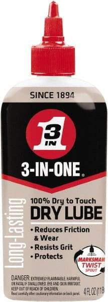 3-IN-ONE - 4 oz Bottle Dry Film Lubricant - Light Amber, 500°F Max - Benchmark Tooling