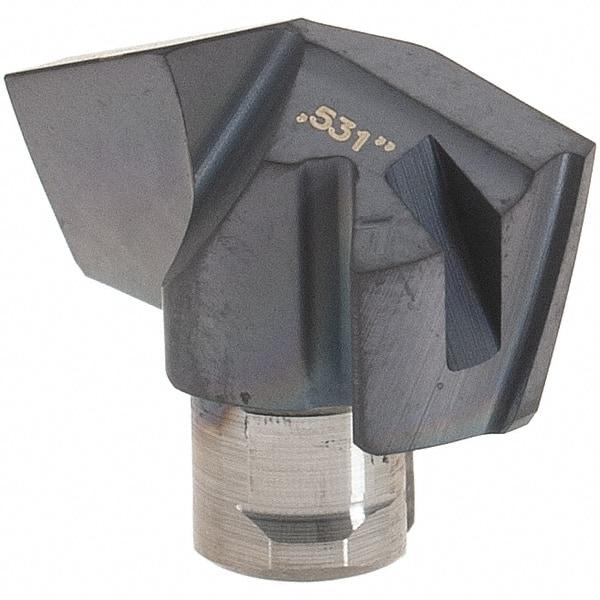 Iscar - Series ICM, 13.49mm Diam Grade IC907 140° Replaceable Drill Tip - Carbide, TiAlN/TiN Finish, 13 Seat Size - Benchmark Tooling