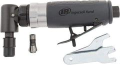 Ingersoll-Rand - 1/4" Collet, Angle Handle, Straight Air Die Grinder - 20,000 RPM, Rear Exhaust, 23 CFM, 0.33 hp, 1/4" Inlet - Benchmark Tooling