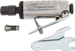 Ingersoll-Rand - 1/4" Collet, Straight Handle, Angle Air Die Grinder - 28,000 RPM, Front Exhaust, 24 CFM, 0.25 hp, 1/4" Inlet - Benchmark Tooling