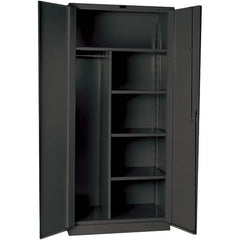 Hallowell - 4 Shelf Combination Storage Cabinet - Steel, 48" Wide x 24" Deep x 78" High, Gray - Benchmark Tooling