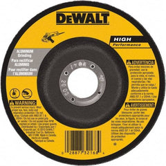 DeWALT - 30 Grit, 9" Wheel Diam, 1/4" Wheel Thickness, 7/8" Arbor Hole, Type 27 Depressed Center Wheel - Aluminum Oxide, 6,600 Max RPM, Compatible with Angle Grinder - Benchmark Tooling